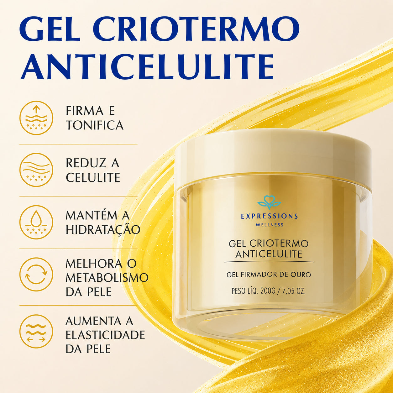Gel Firmador Corporal Cryo Thermo Gold AntiCelulite